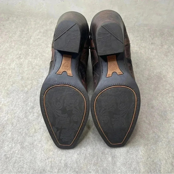 Ariat Dahlia Distressed Snip Toe Brown Leather Cowgirl Western Boots Size 7.5B - Picture 8 of 17